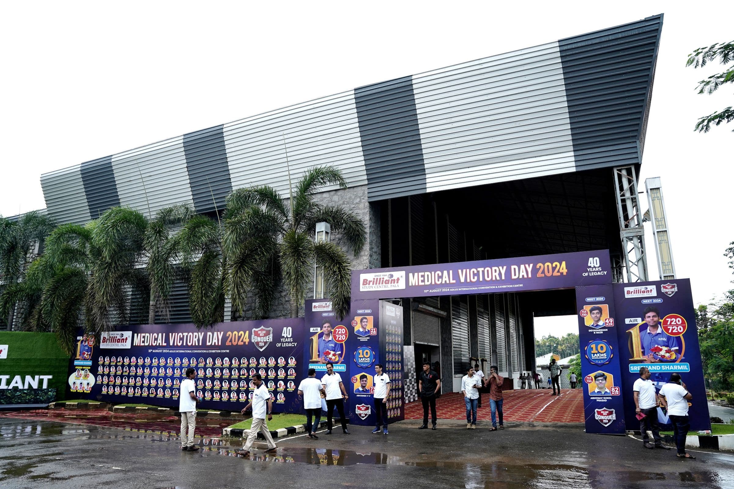 Medical Victory Day 2024 branding outside the Adlux venue