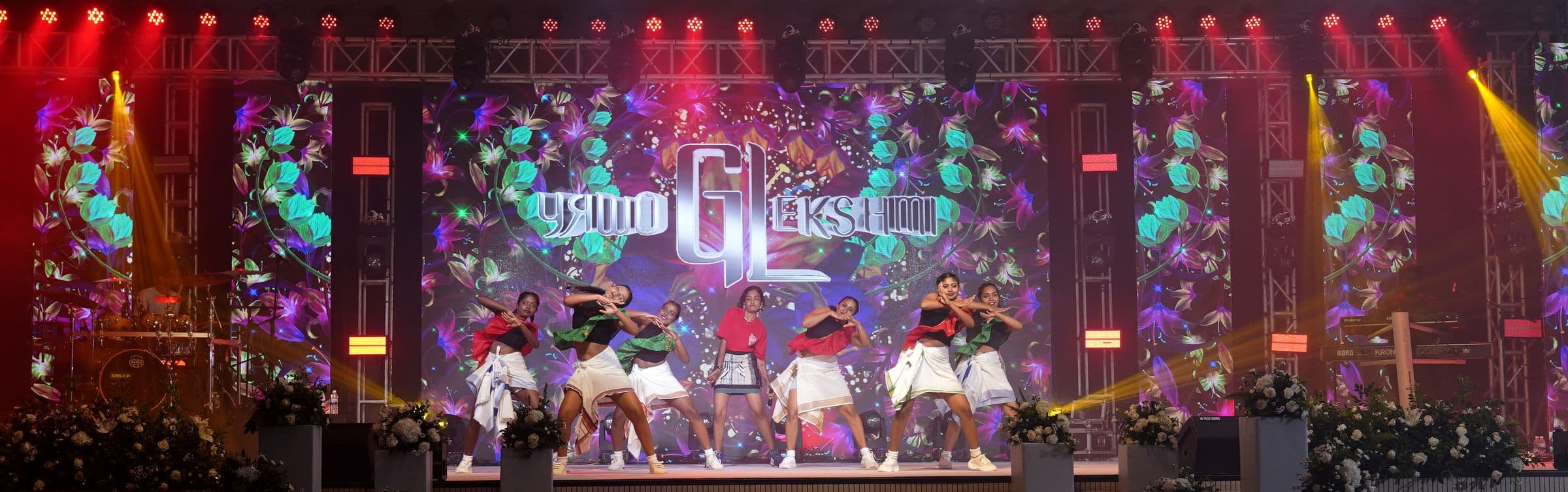A colourful stage show at a corporate celebration