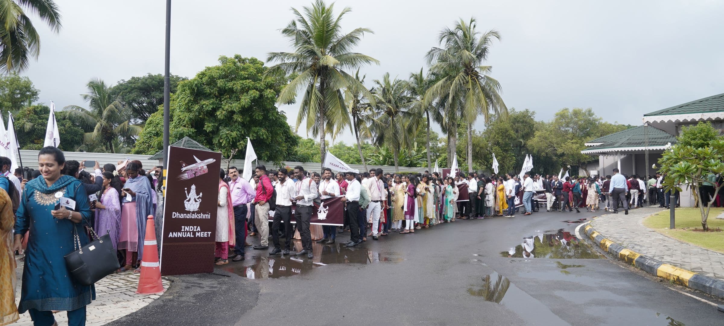 Delegates arrive at the Dhanalakshmi India Annual Meet