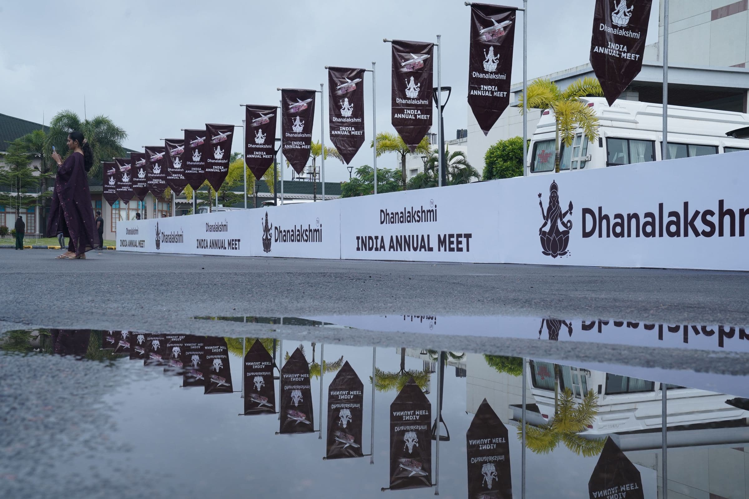 Flag banners and hoardings for the Dhanalakshmi India Annual Meet