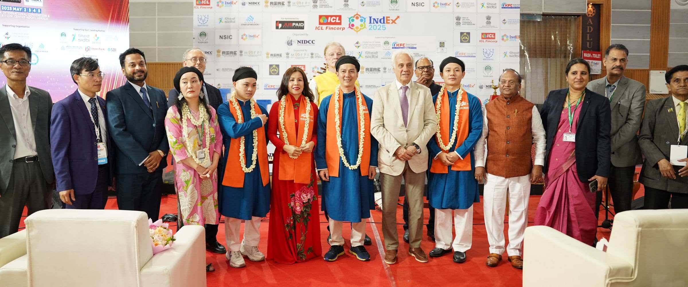 Dignitaries and guests gather at an XES exhibition opening
