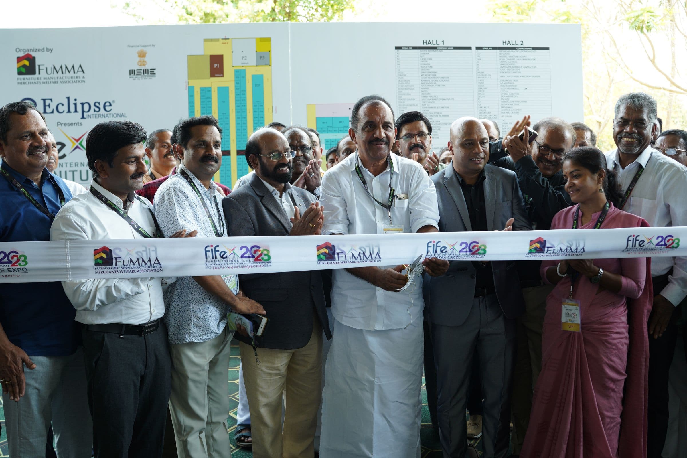Dignitaries cut the ribbon to open FIFEX