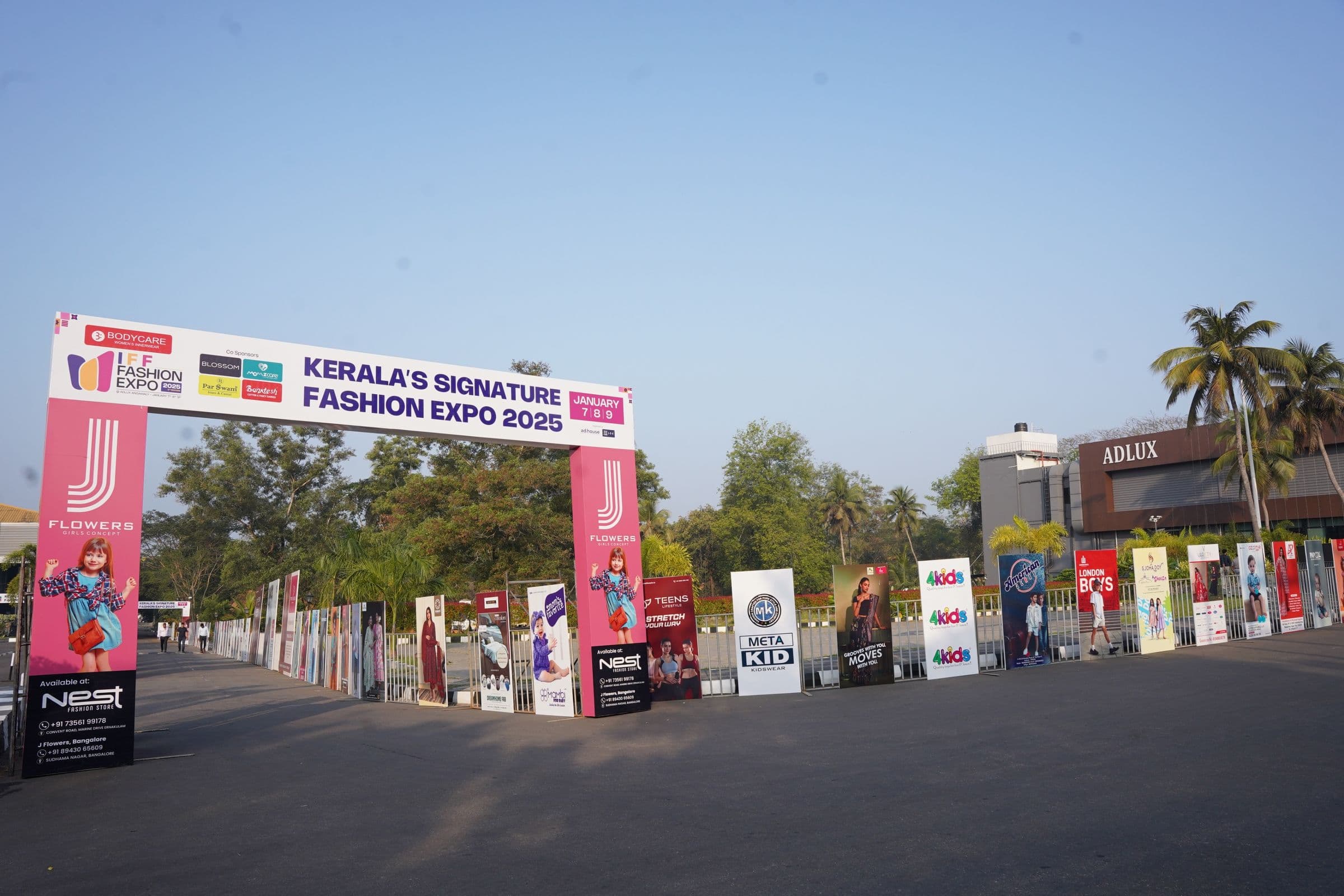 The entrance arch for IFF Fashion Expo 2025, Kerala's Signature Fashion Expo