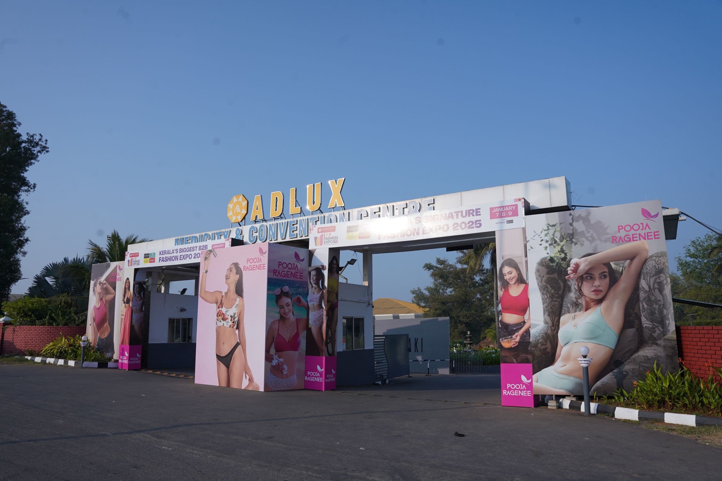 IFF Fashion Expo 2025 branding at the Adlux venue entrance