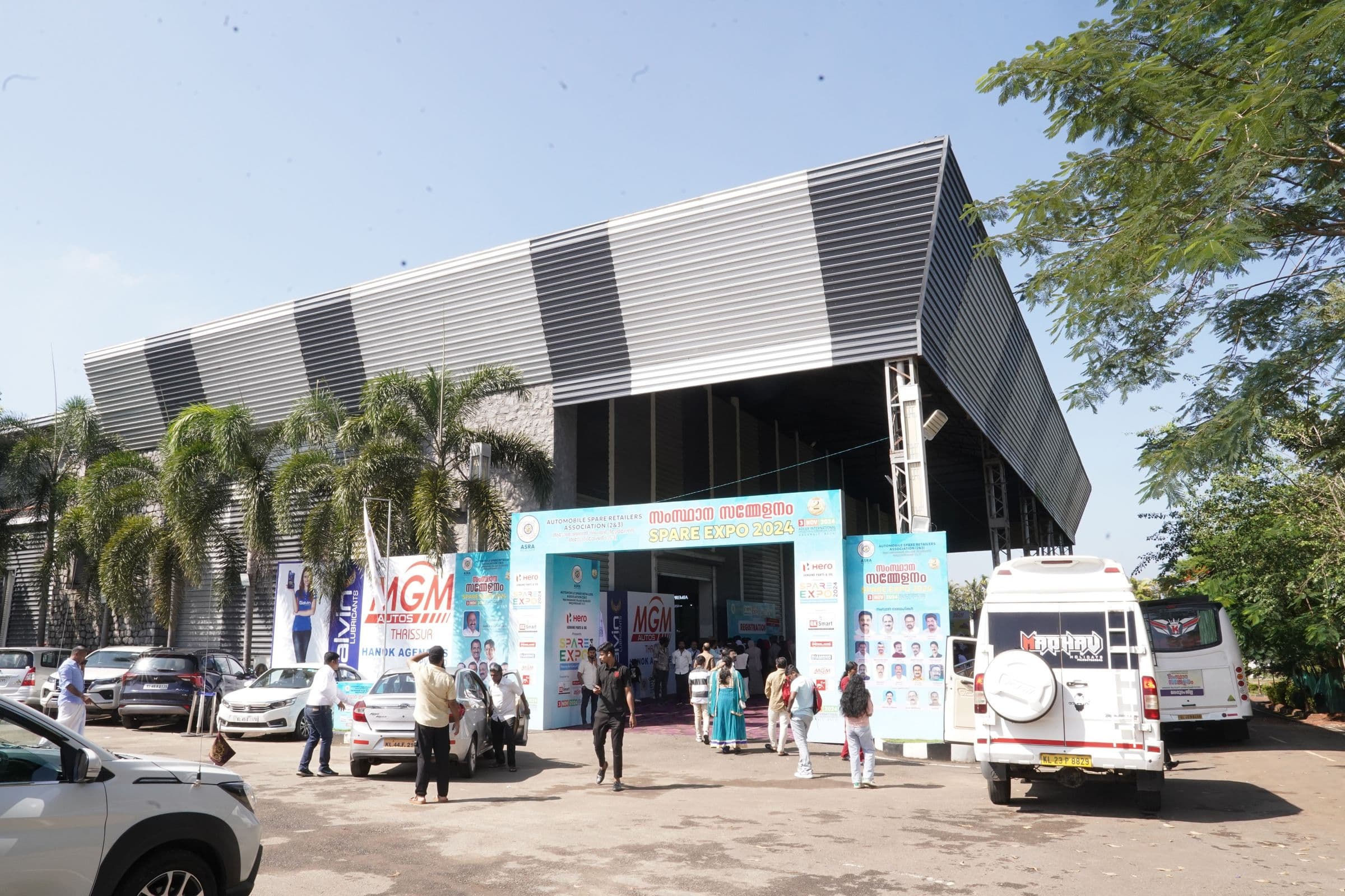 Spare Expo branding outside the exhibition venue